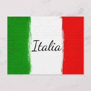 Ich Liebe Italien.Flagge von Italien. Postkarte