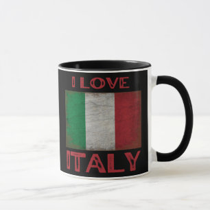 ICH LIEBE ITALIEN, ITALIENISCHE FLAGGE TASSE