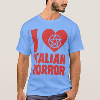 Ich liebe italienischen Horror-Herzpentagramm Grus T-Shirt