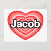Ich Liebe Jacob. Ich Liebe dir Jakob. Herz Postkarte (Vorderseite)