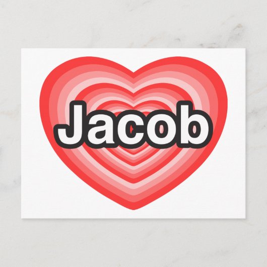 Ich Liebe Jacob. Ich Liebe dir Jakob. Herz Postkarte (Vorderseite)