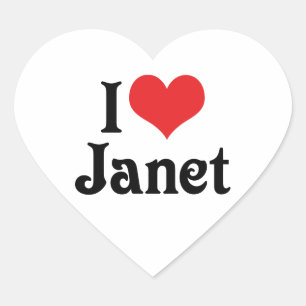 Ich liebe Janet Herz-Aufkleber
