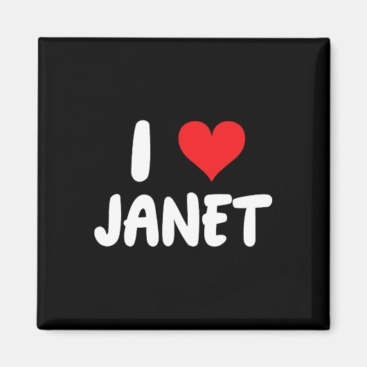 Ich liebe Janet - Herz - Name Magnet (Vorne)