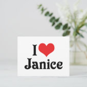 Ich liebe Janice Postkarte (Stehend Vorderseite)