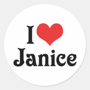 Ich liebe Janice Runder Aufkleber