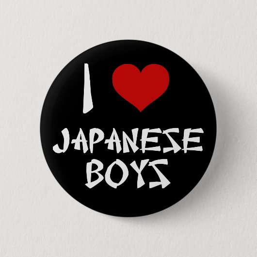 Ich Liebe japanische Jungs Button (Vorderseite)