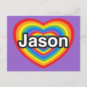 Ich Liebe Jason. Ich Liebe dir Jason. Herz Postkarte