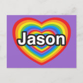 Ich Liebe Jason. Ich Liebe dir Jason. Herz Postkarte (Vorderseite)