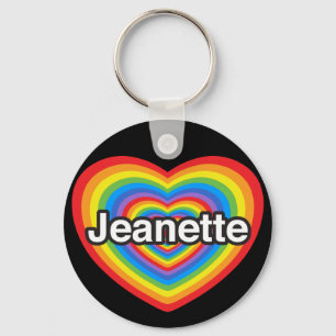 Ich Liebe Jeanette. Ich Liebe dir Jeanette. Herz Schlüsselanhänger