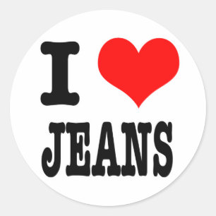 ICH LIEBE JEANS RUNDER AUFKLEBER