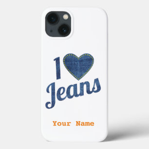 Ich liebe Jeans Vintage Mode Design mit Naht hören Case-Mate iPhone Hülle