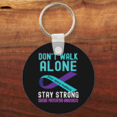 Ich Liebe Jemand, der Aquamarin Lila Suizidprävent Schlüsselanhänger (Rückseite)