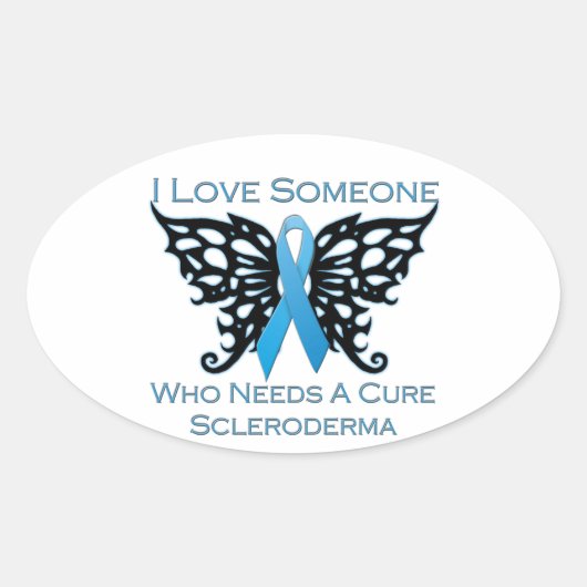 Ich Liebe jemand, der eine Heilung von Skleroderma Ovaler Aufkleber (Vorderseite)
