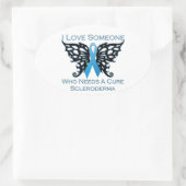 Ich Liebe jemand, der eine Heilung von Skleroderma Ovaler Aufkleber (Tasche)