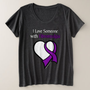 Ich Liebe Jemand... Herz/Band... Fibro Große Größe T-Shirt
