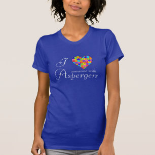 "Ich Liebe jemand mit Aspergers" Herzen Stücke T-Shirt