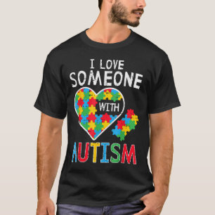 Ich Liebe jemand mit Autismus Bewusstsein Herz Män T-Shirt
