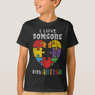Ich Liebe jemand mit Autismus Bewusstsein Herz Män T-Shirt