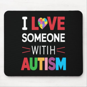 Ich Liebe jemand mit Autismus Bewusstsein Männer F Mousepad