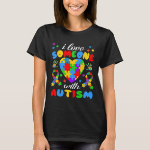 Ich Liebe jemand mit Autismus Bewusstsein Outfit M T-Shirt