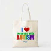 Ich Liebe jemand mit Autismus Niedliche Custom Rai Tragetasche (Vorne)