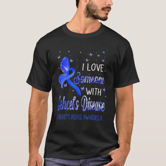 Ich Liebe jemand mit Behcet's Disease Awareness Bl T-Shirt (Vorderseite)