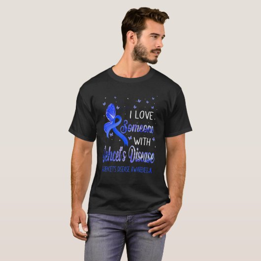 Ich Liebe jemand mit Behcet's Disease Awareness Bl T-Shirt (Vorne ganz)