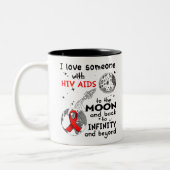 Ich Liebe Jemand mit HIV-Aids-Bewusstsein Zweifarbige Tasse (Links)