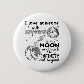 Ich Liebe Jemand mit Osteoporose-Bewusstsein Button (Vorderseite)