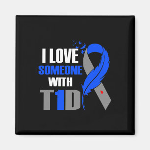 Ich Liebe jemand mit T1D Typ 1 Diabetes Bewusstsei Magnet