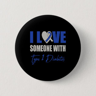 Ich Liebe jemand mit Typ 1 Diabetes Awareness Blue Button