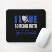 Ich Liebe jemand mit Typ 1 Diabetes Awareness Blue Mousepad (Mit Mouse)