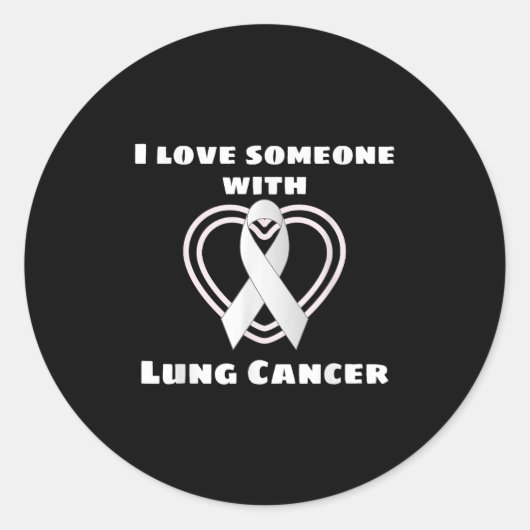 Ich Liebe jemandem, der Lungenkrebs unterstützt Runder Aufkleber (Vorderseite)