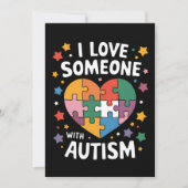 Ich Liebe jemandem mit Autismus Autismus-Bewusstse Einladung (Vorderseite)