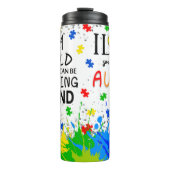 Ich Liebe jemandem mit Autismus Puzzle Stücken Thermosbecher (Vorderseite)