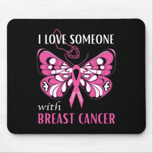 Ich Liebe jemandem mit Brustkrebs Schmetterling Pi Mousepad