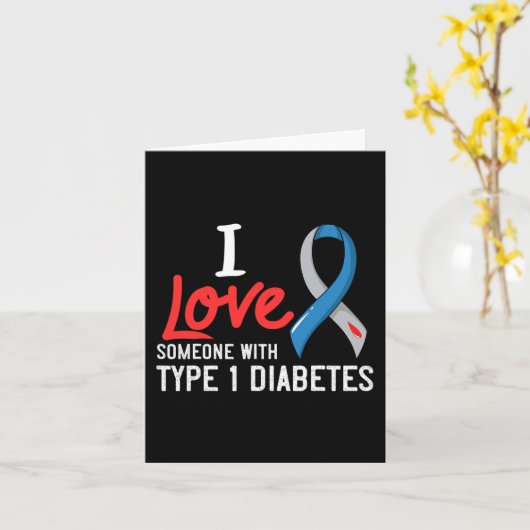 Ich Liebe jemandem mit Diabetes Typ 1 Diabetesgesc Karte (Gelbe Blume)
