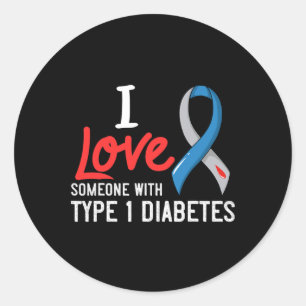 Ich Liebe jemandem mit Diabetes Typ 1 Diabetesgesc Runder Aufkleber