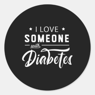 Ich Liebe jemandem mit Diabetesbewusstsein Diabeti Runder Aufkleber