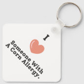 Ich Liebe jemandem mit einem Maisallergie-Bewussts Schlüsselanhänger (Rückseite)