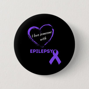 Ich Liebe jemandem mit Epilepsie Lila Bewusstseins Button