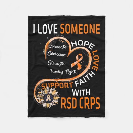 Ich Liebe jemandem mit Rsd Crps Bewusstsein Sonnen Fleecedecke (Vorderseite)