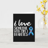 Ich Liebe jemandem mit Typ 1 Diabetes Karte (Gelbe Blume)