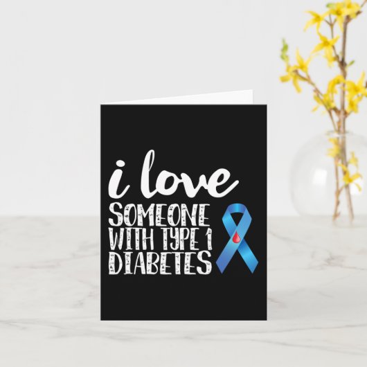 Ich Liebe jemandem mit Typ 1 Diabetes Karte (Gelbe Blume)