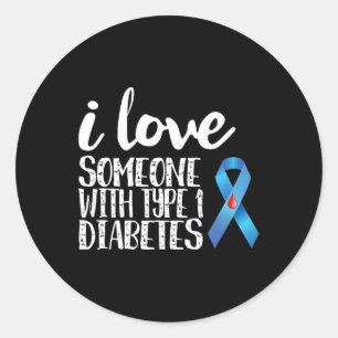 Ich Liebe jemandem mit Typ 1 Diabetes Runder Aufkleber
