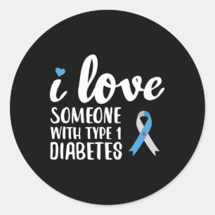 Ich Liebe jemandem mit Typ 1 Diabetes Runder Aufkleber