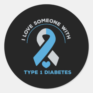 Ich Liebe jemandem mit Typ 1 Diabetes-Sensibilisie Runder Aufkleber
