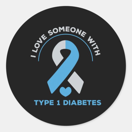 Ich Liebe jemandem mit Typ 1 Diabetes-Sensibilisie Runder Aufkleber (Vorderseite)