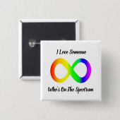 Ich liebe jemanden, der auf dem autistischen Spekt Button (Vorne & Hinten)