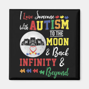 Ich Liebe jemanden mit Autismus auf den Mond und z Magnet